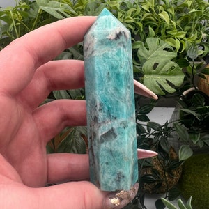 Smoky Quartz in Amazonite Crystal Tower Point Obelisk Qty: 1 image 3