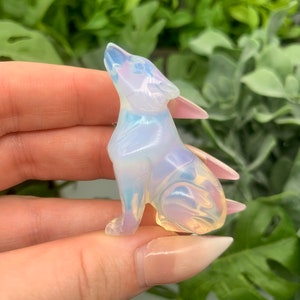 Carved Howling Opalite Wolf Qty: 1 image 3