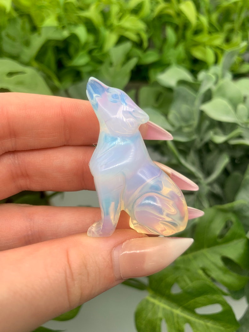 Carved Howling Opalite Wolf Qty: 1 image 3