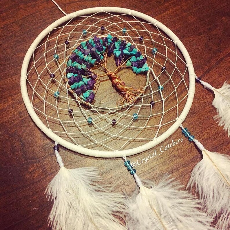 Medium 8 Wire Wrapped Tree of Life Dream Catcher home Etsy