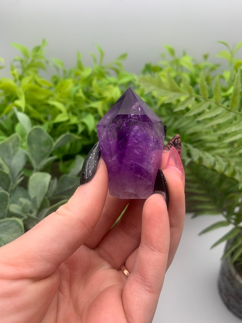 High Quality Asymmetrical Amethyst Crystal Point Qty: 1 image 2