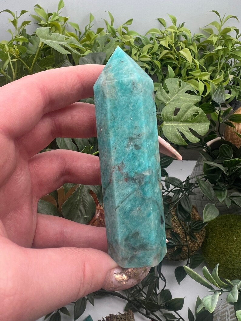 Smoky Quartz in Amazonite Crystal Tower Point Obelisk Qty: 1 image 6