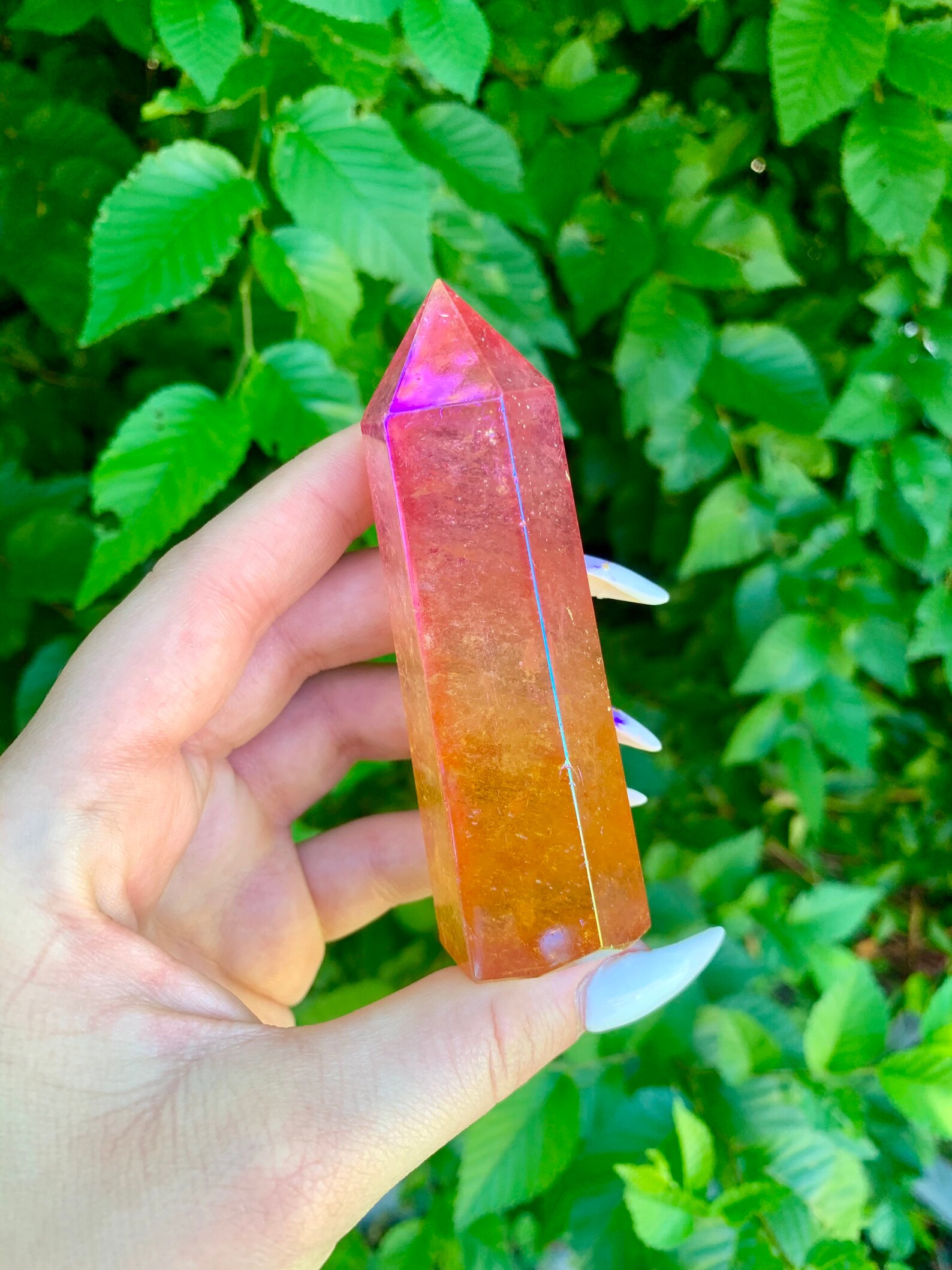 Pink Orange Aura Angel Quartz Tower Point Obelisk Qty1 Etsy