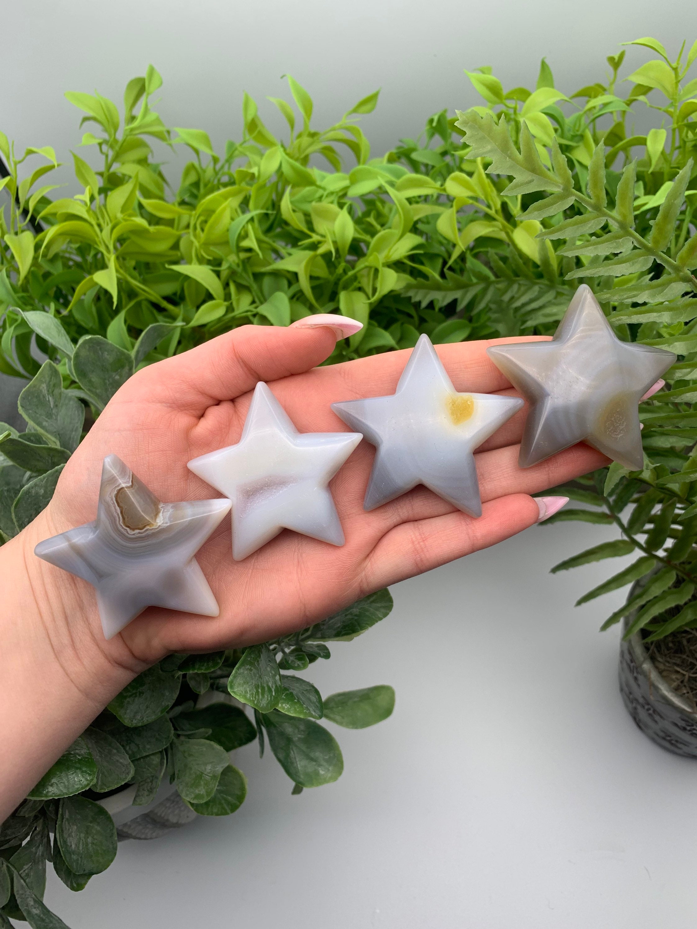 彫刻されたドゥルージーアゲートスター（数量：1）（ロット1