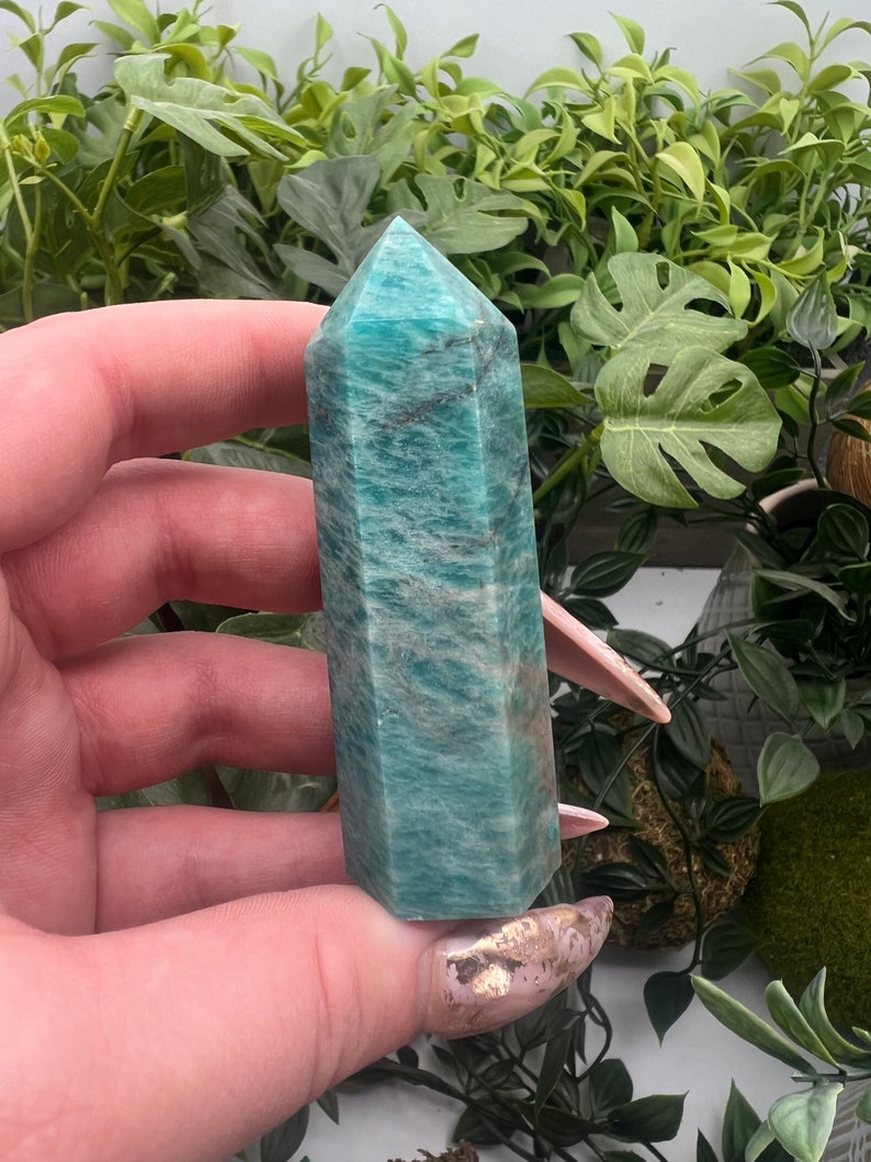 Smoky Quartz in Amazonite Crystal Tower Point Obelisk Qty: 1 image 10