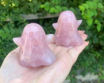 Carved Rose Quartz Ghost (Qty:1)