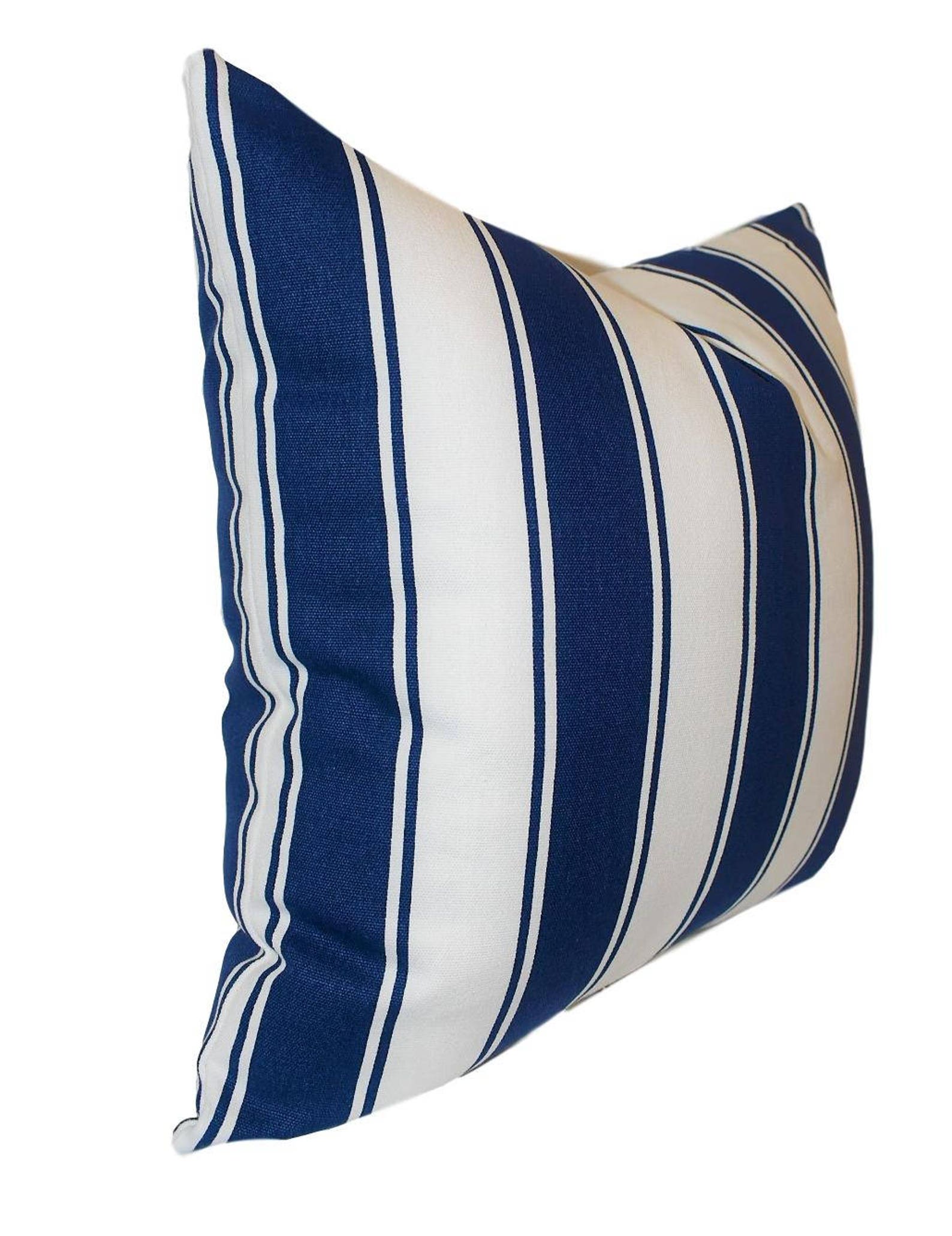 Nautical Stripe Cushion Cover Navy White Cushion Cover Etsy