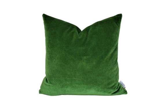 moss green velvet pillows