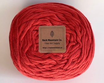 3mm Red Orange Macrame Cord / Soft Knotting String / Cotton Yarn / Bulky Knit / Crochet / Weaving