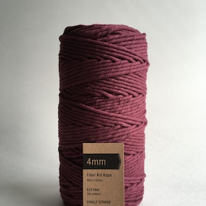 4mm Single Strand Cotton Macrame String Burgundy / Cherry Cola image 1