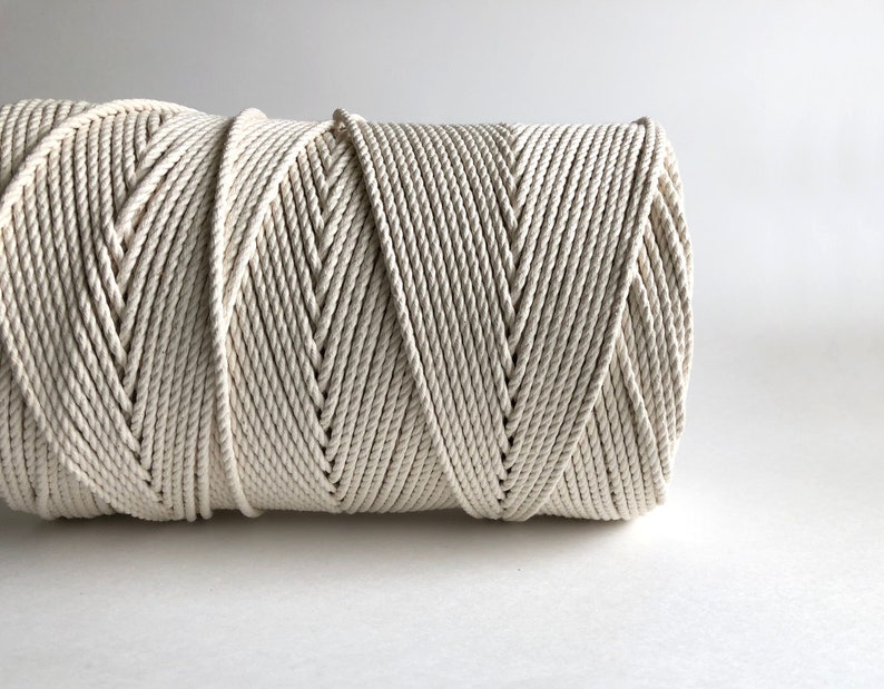 4mm 3 Strand Cotton Macrame Rope / Bulk Fiber Art Cord Etsy