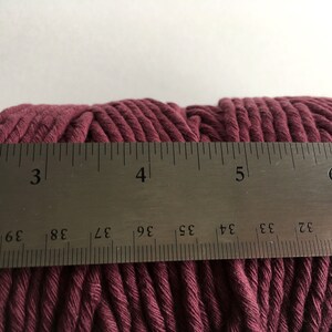 4mm Single Strand Cotton Macrame String Burgundy / Cherry Cola image 5