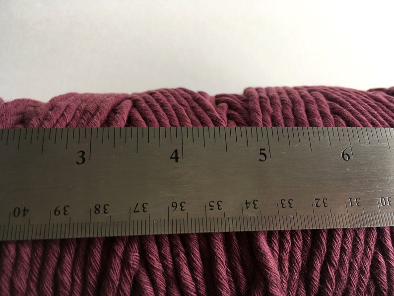 4mm Single Strand Cotton Macrame String Burgundy / Cherry Cola image 5