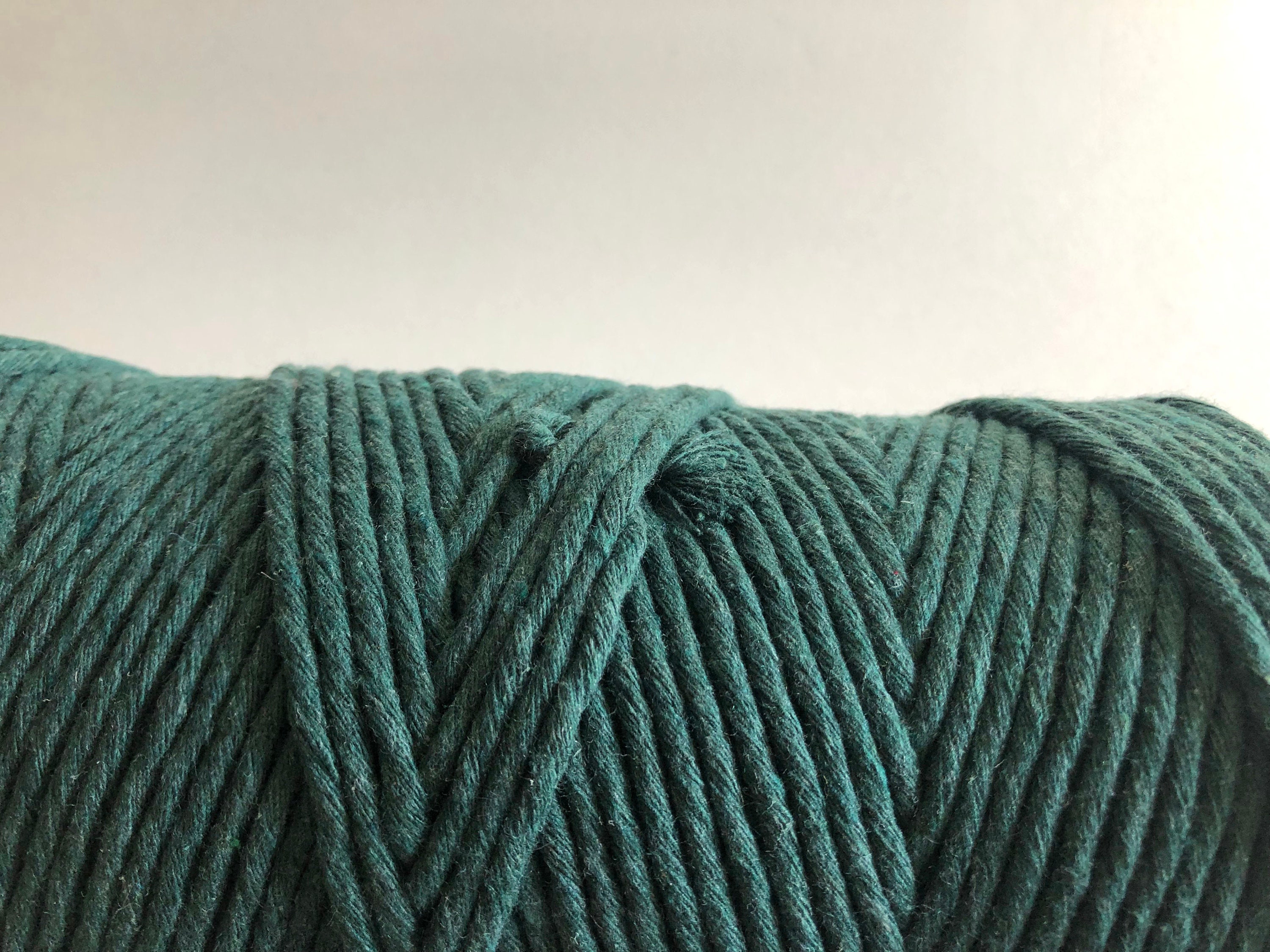 Patchwork String Green 4mm Single Strand Cotton Macrame String - Dark Forest Green Craft Cord ...