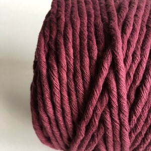 4mm Single Strand Cotton Macrame String Burgundy / Cherry Cola image 4