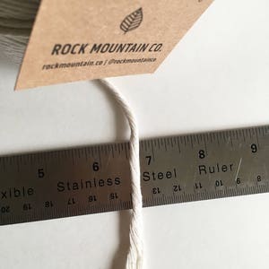 4mm Single Strand Cotton Macrame Cord / Bulk Fiber Art String Natural Beige image 4