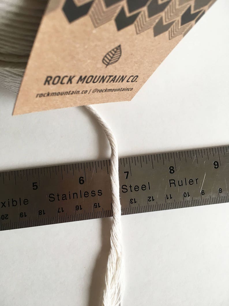 4mm Single Strand Cotton Macrame Cord / Bulk Fiber Art String Natural Beige image 4