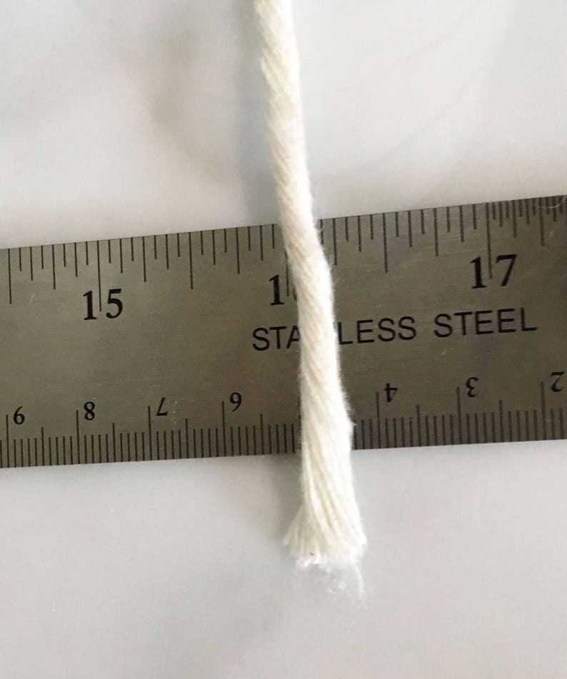 6mm Single Strand Cotton Macrame Cord / Bulk Fiber Art String Natural Beige image 6