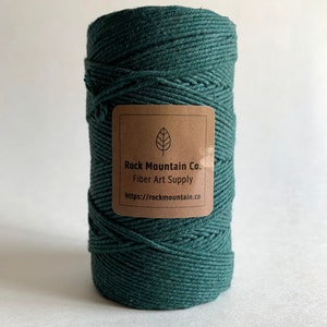 2mm 2 Strand Cotton Macrame String - Forest Green Craft Cord, AZO Free Dyes / OEKO-TEX