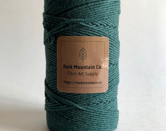 2mm 2 Strand Cotton Macrame String - Forest green