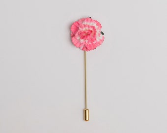 Small Pink Ombre Carnation Flower Pin, Graduation Gift Idea, Stylish Men Brooch Pin, Paper Floral Boutonniere, Gift for Him Under 20