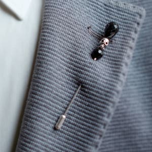 Black Skull Lapel Stick Pin for Men – Gothic Boutonniere, Rock Wedding Groomsmen Gift, Luxury Boutonniere Alternative, Timeless Gift for Men