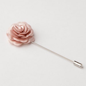 Lapel Pin in Ash Pink Color, Rose Flower Boutonniere, Wedding Accessories, Men Brooch, Best Man Pin, Floral Lapel Pins, Gift for Dad, Rose