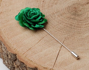 Wedding Accessories, Green Boutonniere, Men Lapel, Suit Brooch, Wedding Lapel Pin, Rose Brooch, Rose Boutonniere, Green Lapel Pin,Groom Gift