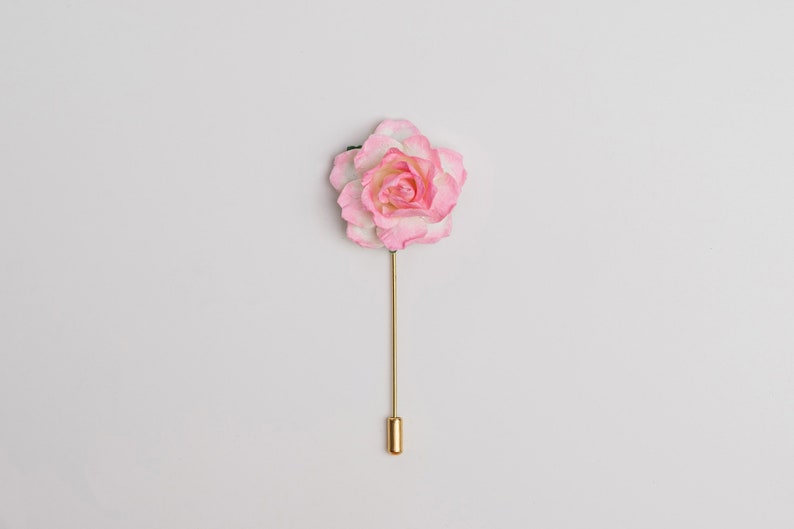 Deep Purple Geometric Rose Stick Pin for Lapel, Summer Wedding Boutonniere, Men Suit Accessories, Paper-Made Eco-Friendly Floral Brooch Pin image 10
