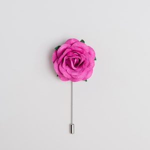 Gentle Ivory Rose Stick Pin with Small Green Leaves, Prom Boutonniere, Summer Blooming Stick Pin, Unique Men Accessories, Flower for Lapel image 9