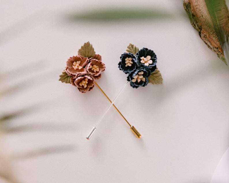 Flower Lapel Pin for Men, Wedding Boutonniere Brooch, Suit Lapel Pin Acessories, Men Brooch, Floral Rose Boutonniere, Blush Pink Buttonhole image 8