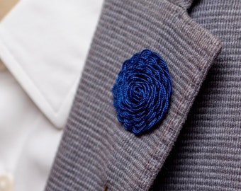 Blue Lapel Pin, Best Man Proposal, Wedding Lapel Pin, Lapel Pin Blue Flower, Men Boutonniere, Blue Pin, Gift For Him, Lapel Pin Men,Gift For