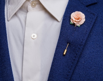 Gentle Blush Small Lapel Pin for Men Lapel, Stylish Suit Accessories, Structured Flower Buttonhole, Prom Lapel Pin, Small Gift for Him