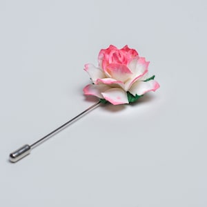 Intricate Paper Flower in Light Pink Ombre Color & Many Other Available, Groomsmen Wedding Idea,  Elegant Suit Stick Pin for Formal Event