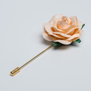 Bright Red Paper-Made Stick Pin with Golden/Silver Needle, Dance Event Formal Buttonhole for Men, Suit Lapel Flower, Unique Gift for Father image 8