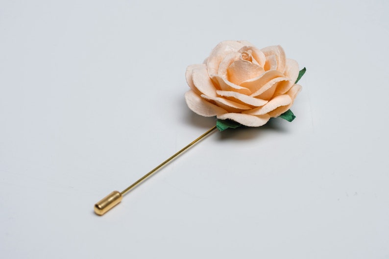 Bright Red Paper-Made Stick Pin with Golden/Silver Needle, Dance Event Formal Buttonhole for Men, Suit Lapel Flower, Unique Gift for Father image 8