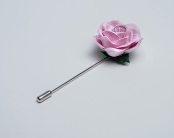 Lavender Brooch Pin, Bachelor Party Boutonniere, Light Purple Lapel Pin, Formal Event Brooch, Rose Buttonhole, Usher Gift, Gift for Father