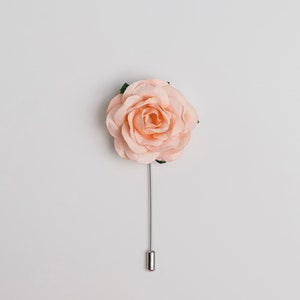 Baby Blue Big Rose Boutonniere for Formal Event, Wedding Lapel Pins in Many Colors Available, Gentle Paper-Made Floral Stick Pin for Men image 8