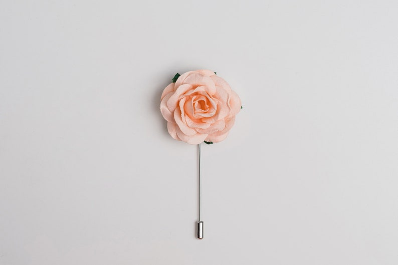 Baby Blue Big Rose Boutonniere for Formal Event, Wedding Lapel Pins in Many Colors Available, Gentle Paper-Made Floral Stick Pin for Men image 8