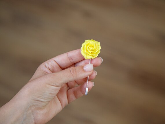 PATIKIL Broche de revers fleur rose pour hommes, kit de 2 styles