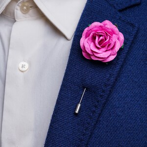 Gentle Ivory Rose Stick Pin with Small Green Leaves, Prom Boutonniere, Summer Blooming Stick Pin, Unique Men Accessories, Flower for Lapel image 8