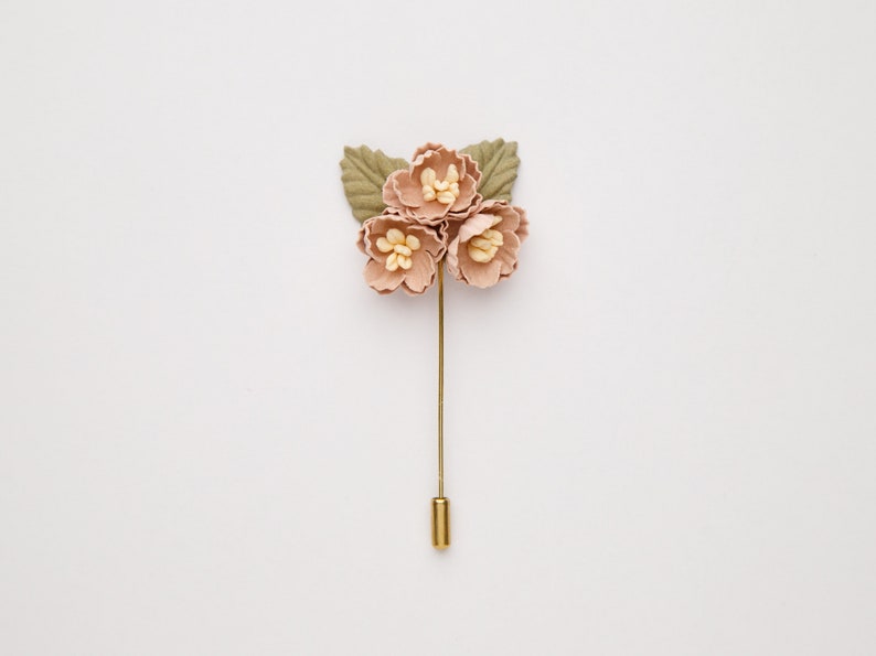 Flower Lapel Pin for Men, Wedding Boutonniere Brooch, Suit Lapel Pin Acessories, Men Brooch, Floral Rose Boutonniere, Blush Pink Buttonhole image 2