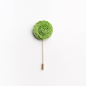 Green Brooch, Chartreuse Boutonniere, Green Lapel Pin, Engagement Gift, Boho Chic Wedding, Green Boutonniere, Flower Brooch, Wedding Gift image 3