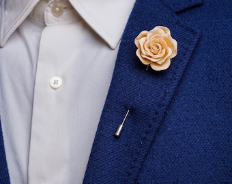 Sand-Colored Gentle Boutonniere - 25+ Colors Available - Suitable for Many Occasions