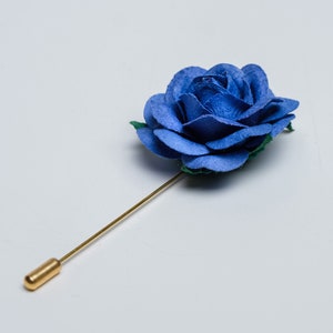 Chunky Fresh Purple Rose Boutonniere, Whimsical Wedding Lapel Stick Pin for Men, Wedding Guest Brooch Pin, Occasion Butterfly Clutch Pin image 8
