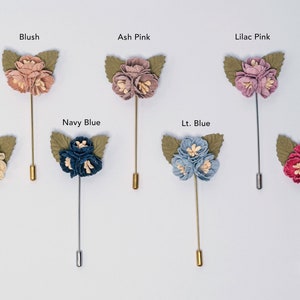 Flower Lapel Pin for Men, Wedding Boutonniere Brooch, Suit Lapel Pin Acessories, Men Brooch, Floral Rose Boutonniere, Blush Pink Buttonhole image 10