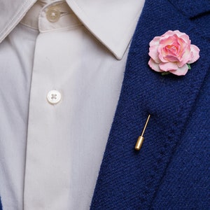 Deep Purple Geometric Rose Stick Pin for Lapel, Summer Wedding Boutonniere, Men Suit Accessories, Paper-Made Eco-Friendly Floral Brooch Pin image 8