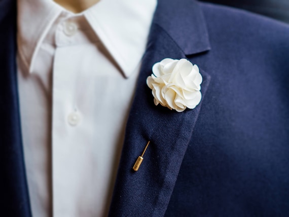 Flower Lapel Pin In Many Colors Men Brooch Wedding Lapel - Etsy