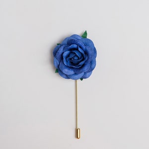 Chunky Fresh Purple Rose Boutonniere, Whimsical Wedding Lapel Stick Pin for Men, Wedding Guest Brooch Pin, Occasion Butterfly Clutch Pin image 7