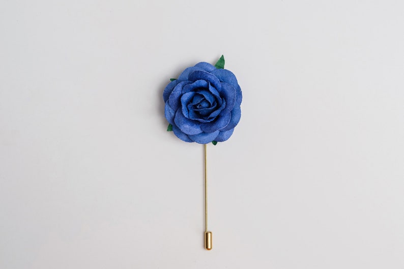 Chunky Fresh Purple Rose Boutonniere, Whimsical Wedding Lapel Stick Pin for Men, Wedding Guest Brooch Pin, Occasion Butterfly Clutch Pin image 7